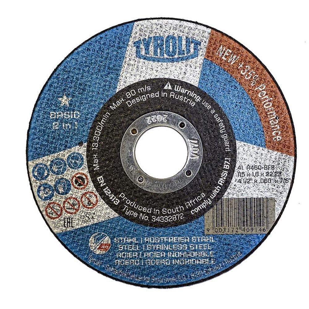 DISCO CORTE ACERO INOX 41C Ø115 x 1,6 x 22,23 mm A46Q-BFB