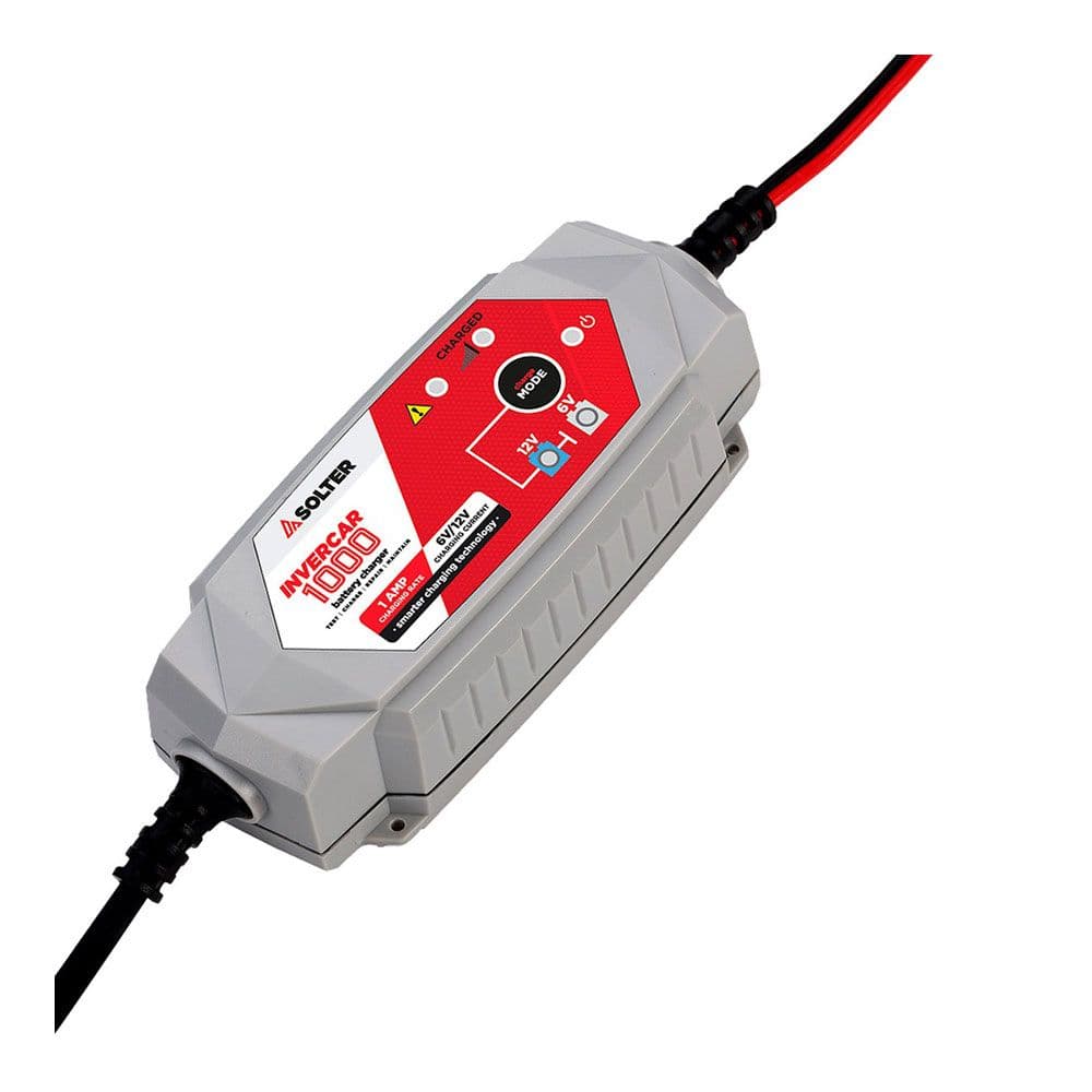 CARGADOR INTELIGENTE DE BATERIAS INVERCAR 1000 6/12V 1A (COCHES Y MOTOS) SOLTER