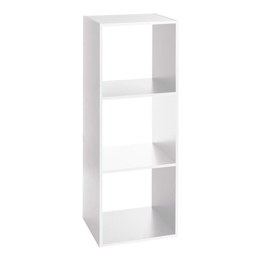 ESTANTERIA MADERA PARA 3 CAJAS ORGANIZADORAS BLANCO 100,5 x 34,4 x 32 cm