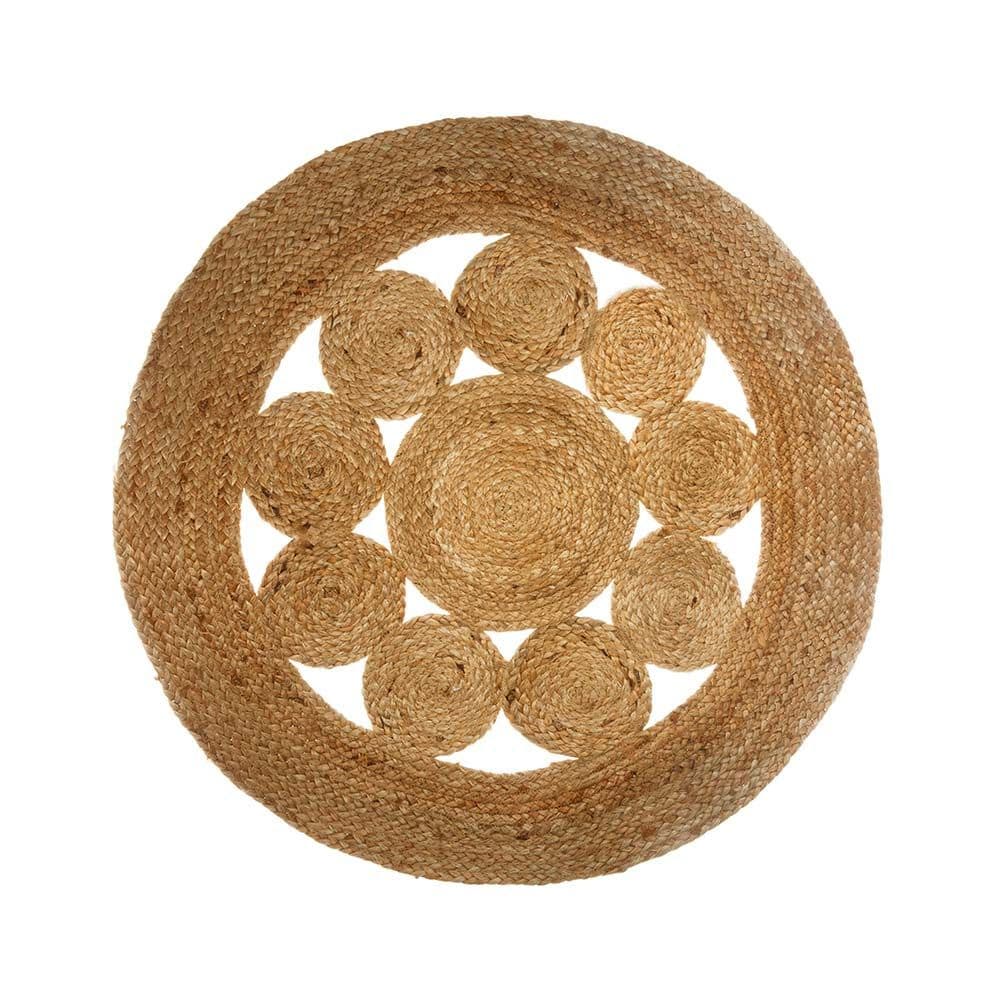 ALFOMBRA DE YUTE CALADA Ø80 cm