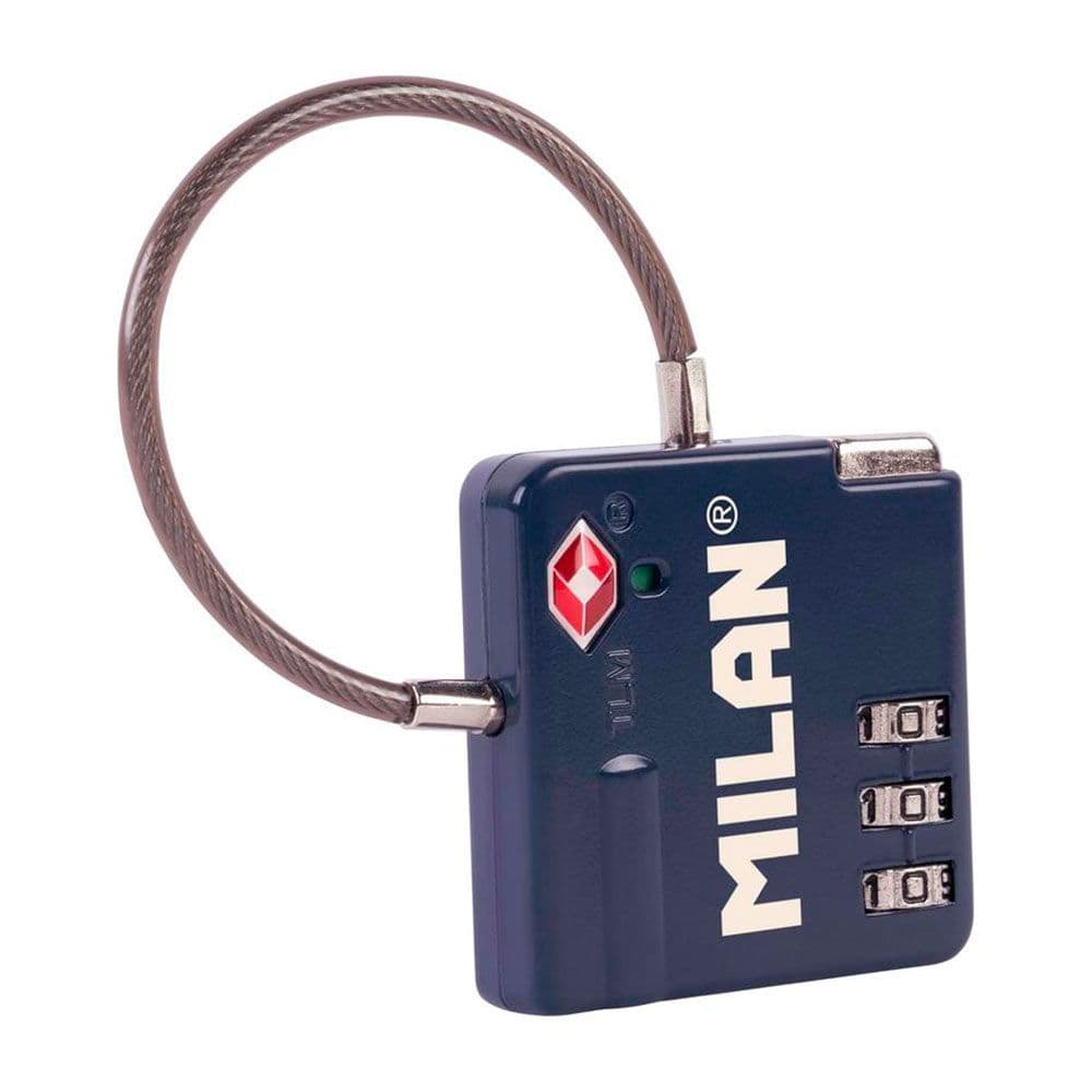 CANDADO TSA AZUL CON CIERRE DE COMBINACIÓN 3 DÍGITOS