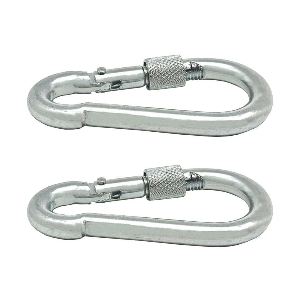 MOSQUETÓN BOMBERO CON SEGURO, MSQ02, ACERO GALVANIZADO, 7 x 70 mm. 2 unidades