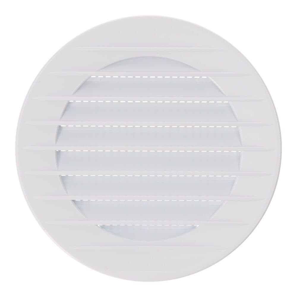 REJILLA VENTILACIÓN REDONDA EMPOTRABLE CON MOSQUITERA Ø80mm ABS BLANCA