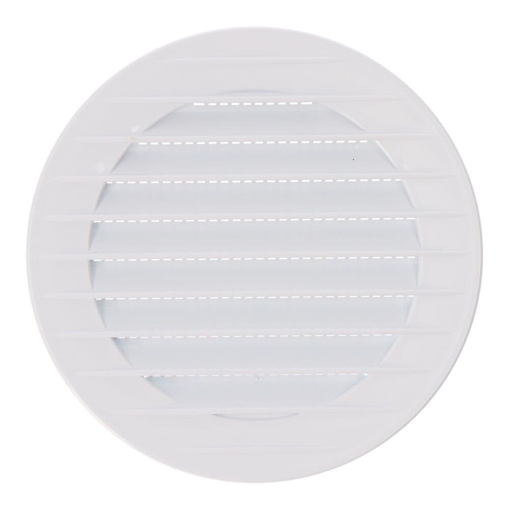REJILLA VENTILACIÓN REDONDA EMPOTRABLE CON MOSQUITERA Ø90mm ABS BLANCA