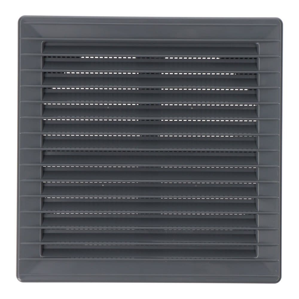 REJILLA VENTILACIÓN CUADRADA EMPOTRABLE AJUSTABLE Ø 80-150 CON MOSQUITERA 170x170x11,5mm ABS GRIS