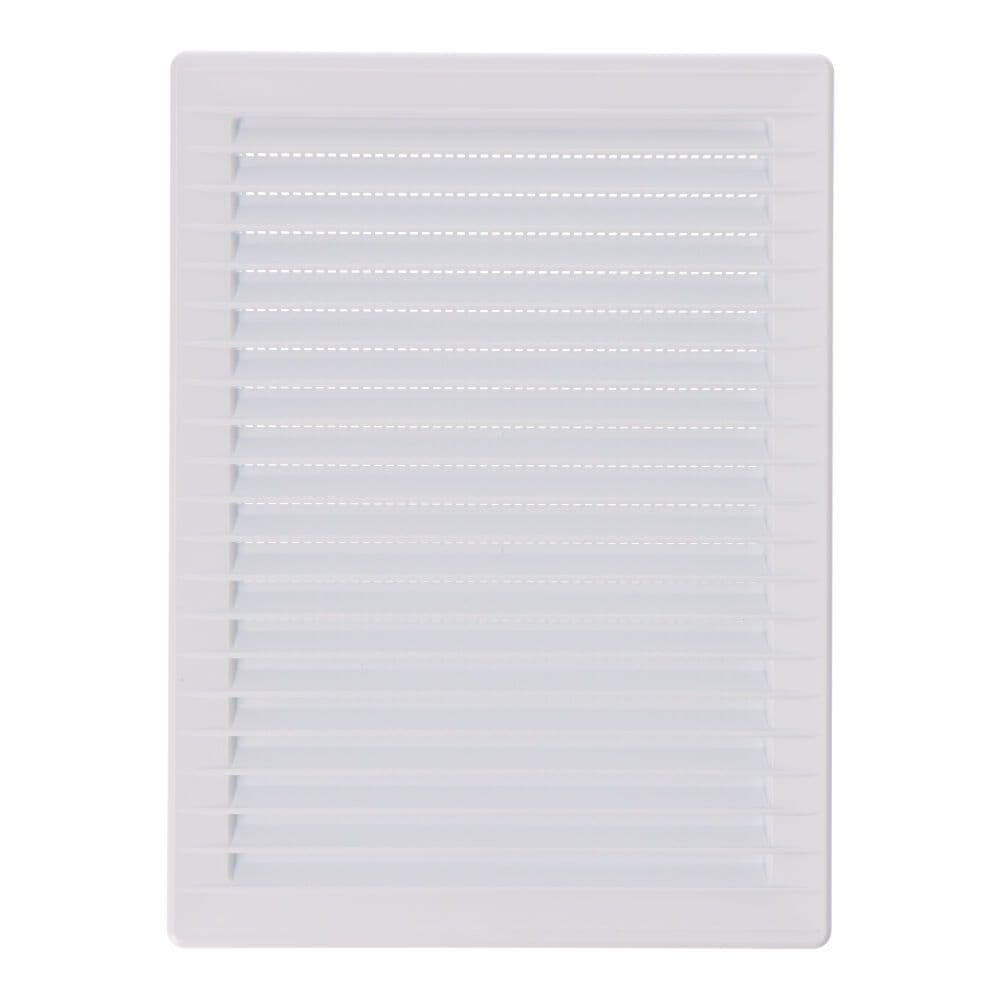 REJILLA VENTILACÍÓN RECTANGULAR EMPOTRABLE CON MOSQUITERA ABS 137x207mm BLANCO