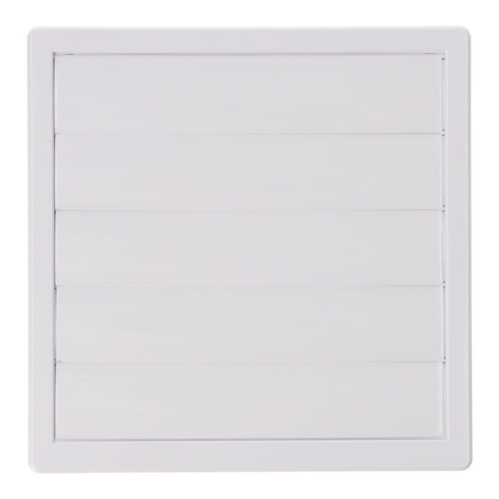 REJILLA VENTILACIÓN CUADRADA EMPOTRABLE CON LAMAS MÓVILES 170x170mm ENCLAVAMIENTO Ø100MM ABS BLANCA