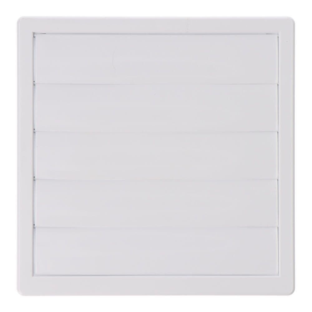 REJILLA VENTILACIÓN CUADRADA EMPOTRABLE CON LAMAS MÓVILES 170x170mm ENCLAVAMIENTO Ø120MM ABS BLANCA