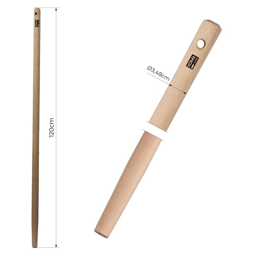 MANGO DE MADERA DE EUCALIPTUS PARA HORCA, AMH1200, Ø3,48 cm x 120 cm