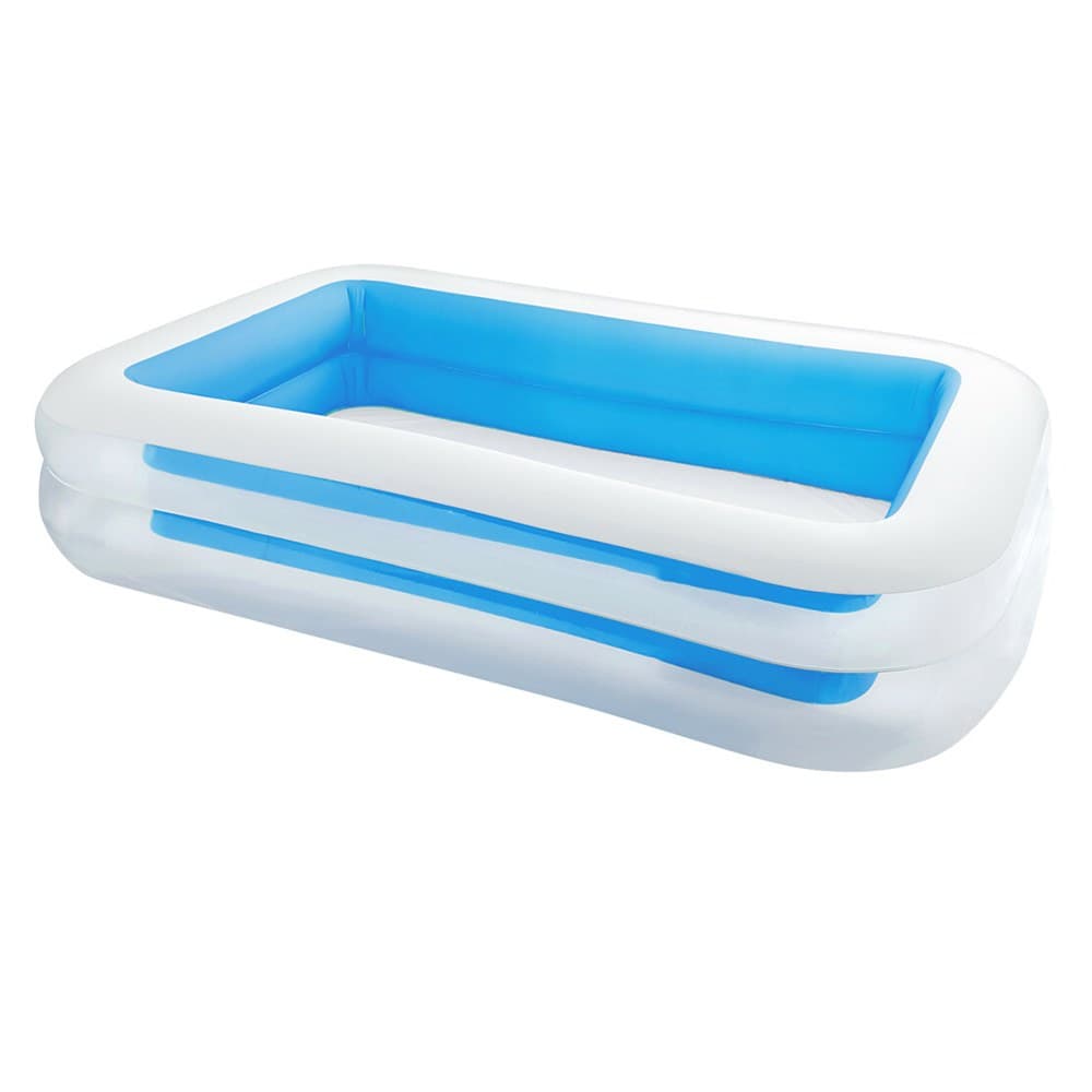 PISCINA HINCHABLE RECTANGULAR PVC CON 2 CÁMARAS DE AIRE, DEPURADORA NO INCLUIDA, 262 x 175 x 56 cm