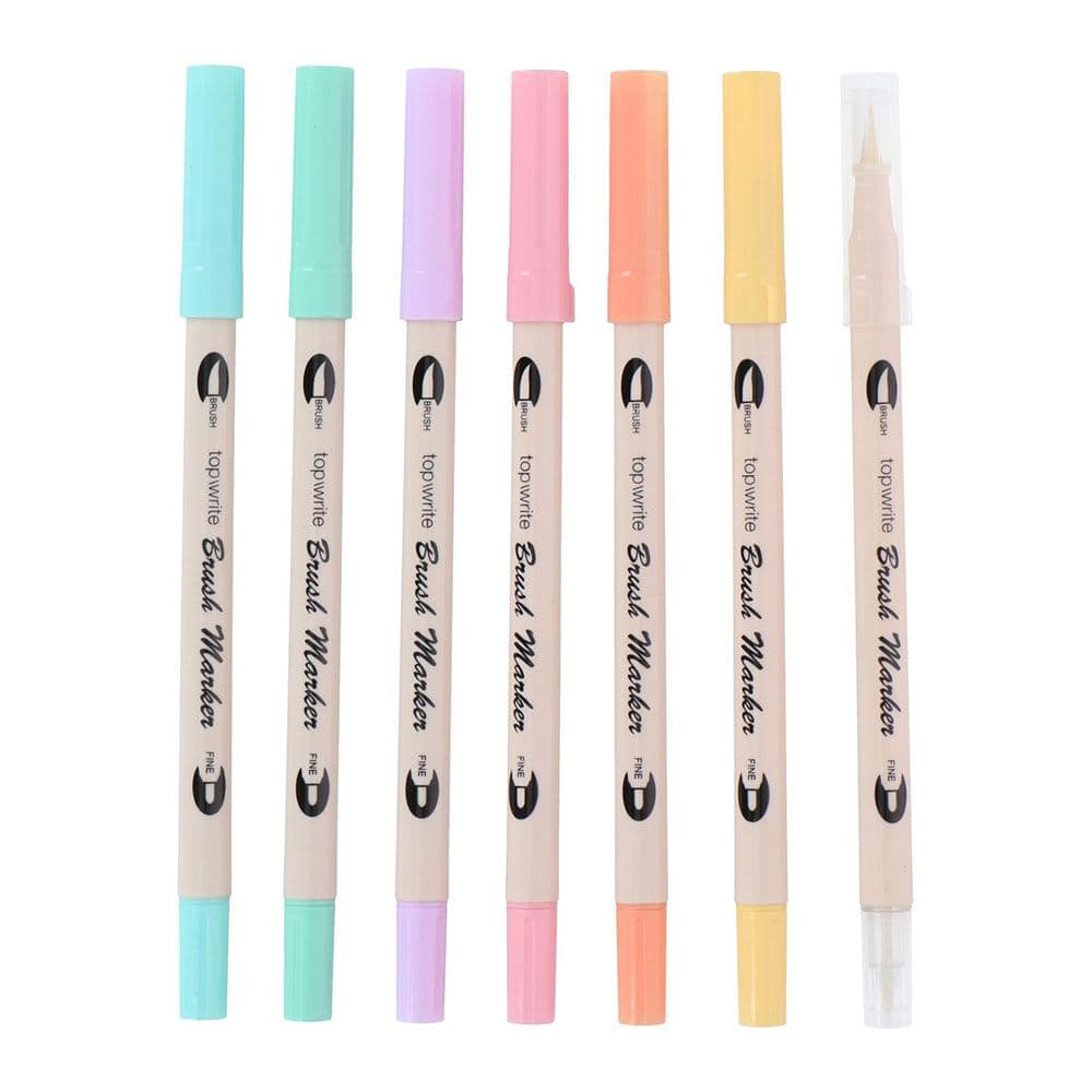 ROTULADORES DE DOBLE PUNTA Ø1,2 x 18,5 cm, COLORES SURTIDOS, 7 uds