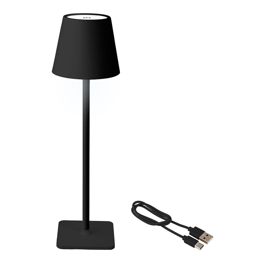 LÁMPARA LED DE MESA REGARCABLE PARA EXTERIOR Y INTERIOR COLOR 27 cm NEGRO