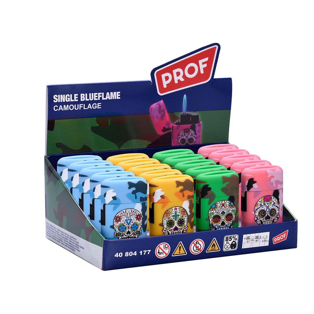 ENCENDEDOR ELECTRÓNICO CÁPSULA CAMUFLAJE, COLORES SURTIDOS