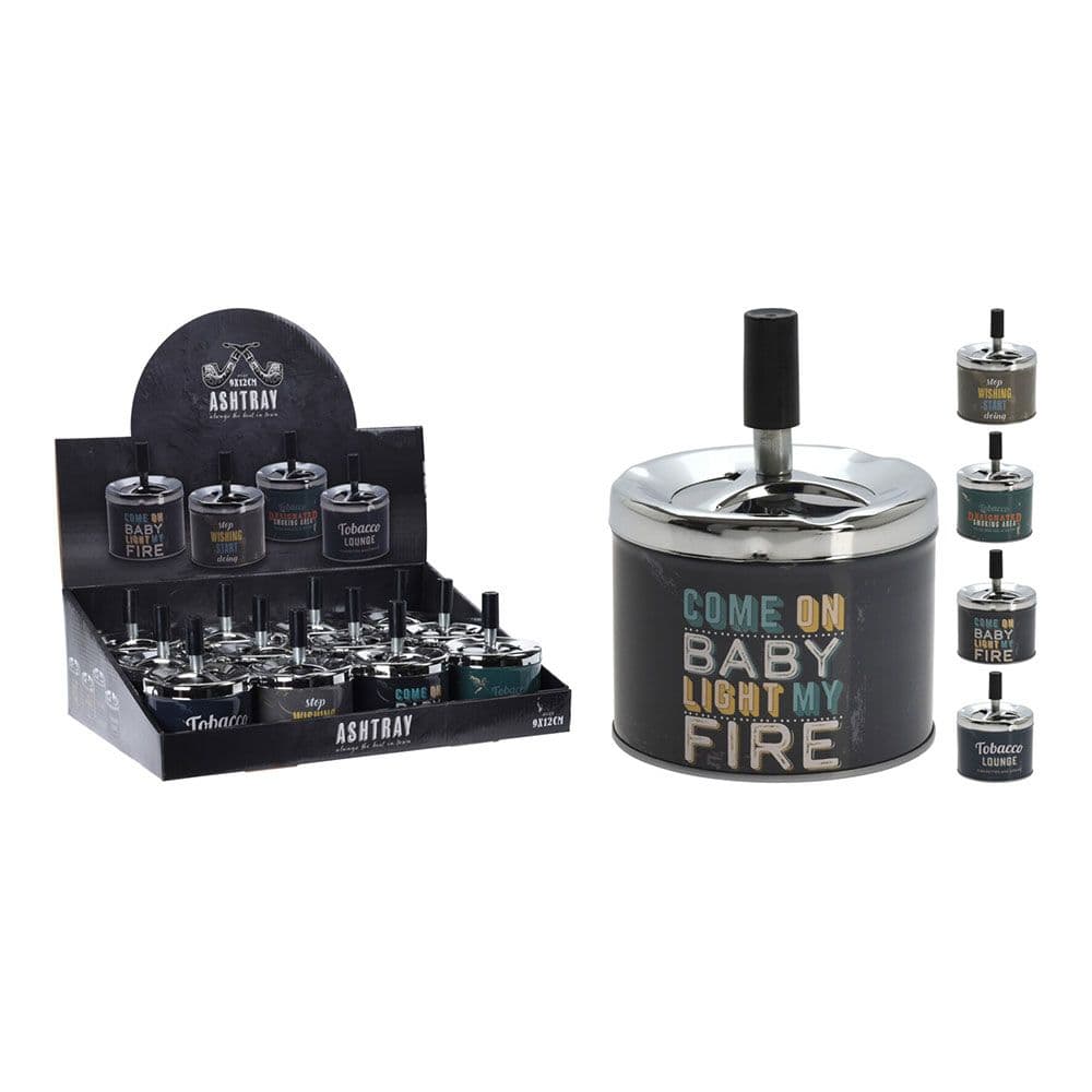 CENICERO AUTOMÁTICO INOX Ø9 x 12 cm MODELOS SURTIDOS