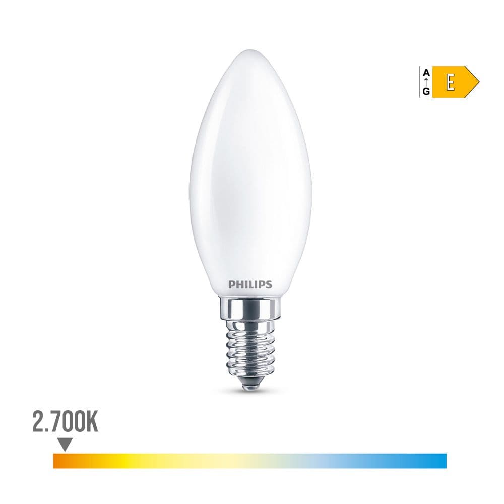 BOMBILLA VELA LED E14 6,5 W 806 lm 2700 K LUZ CALIDA Ø3,5 x 9,7 cm