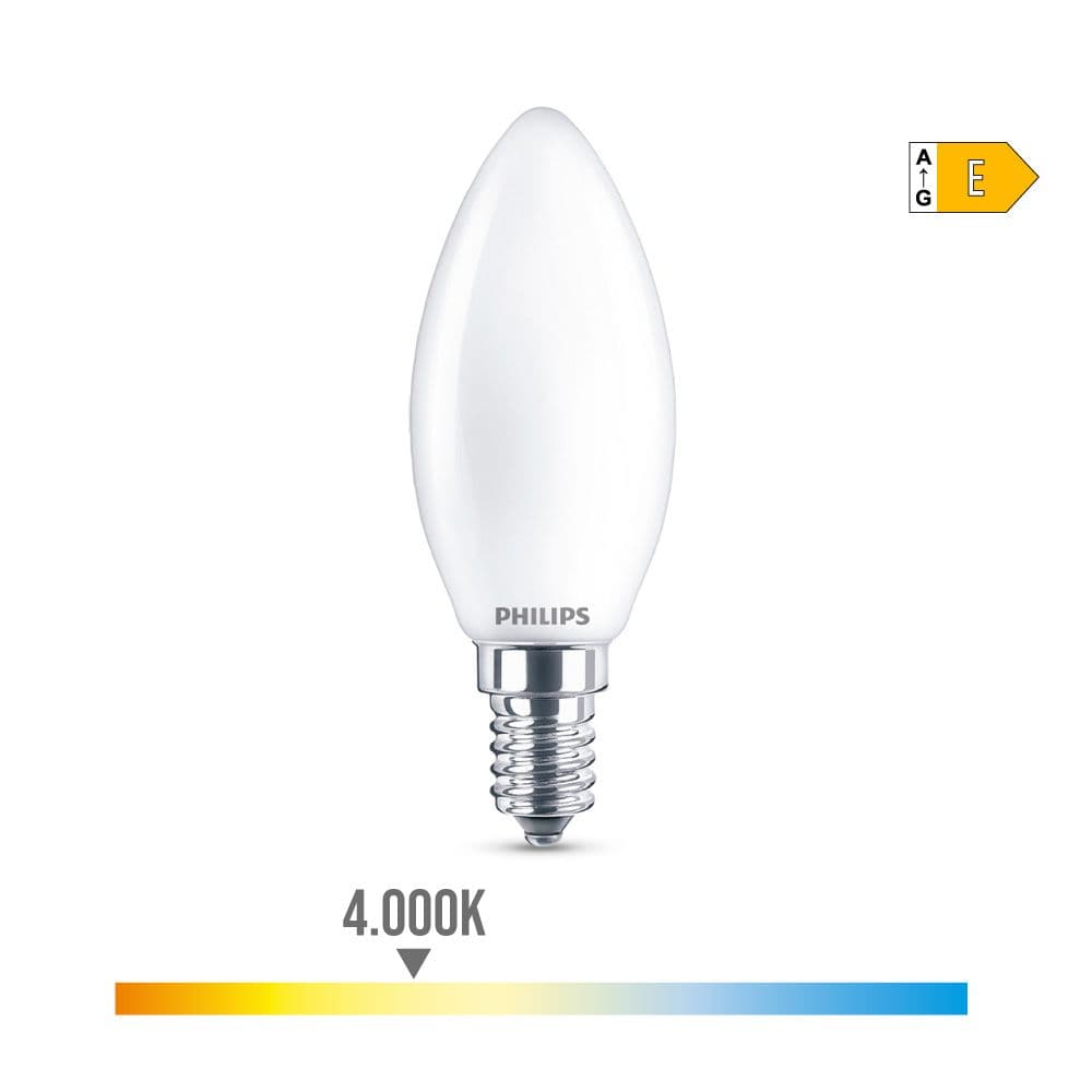 BOMBILLA VELA LED E14 6,5 W 806 lm 4000 K LUZ DIA Ø3,5 x 9,7 cm