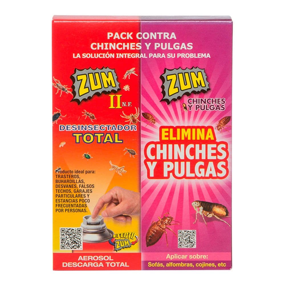 INSECTICIDAS DE DESCARGA TOTAL PARA CHINCHES Y PULGAS, 150 + 150 ml