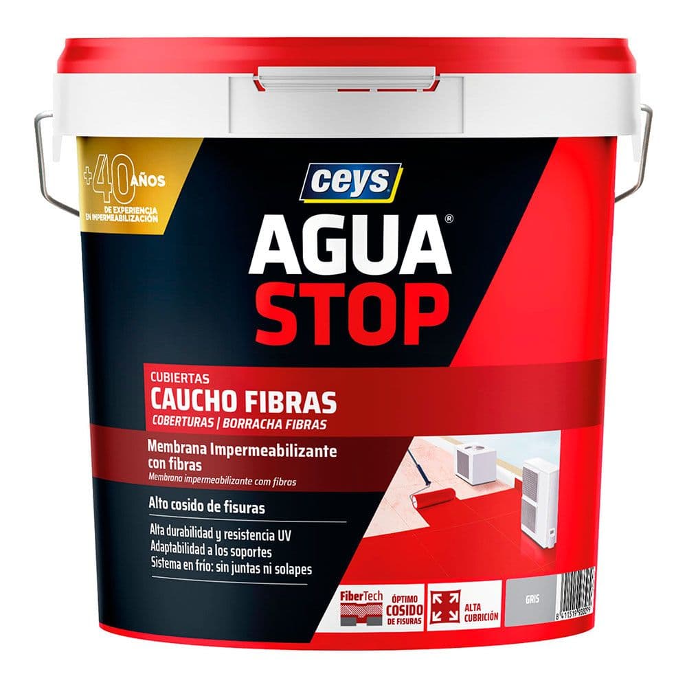 AGUASTOP CAUCHO FIBRAS GRIS 20 kg