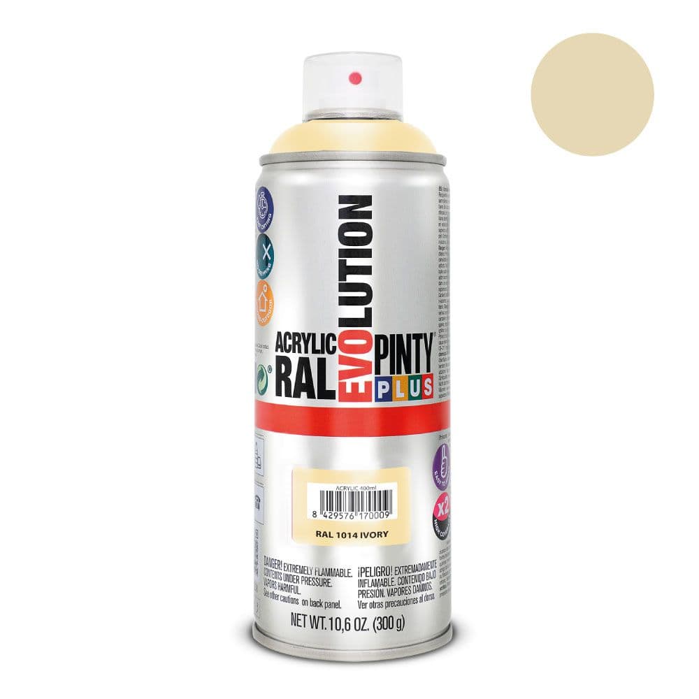 PINTURA ACRÍLICA SPRAY EVOLUTION 520 cc RAL 1014 IVORY 300 g