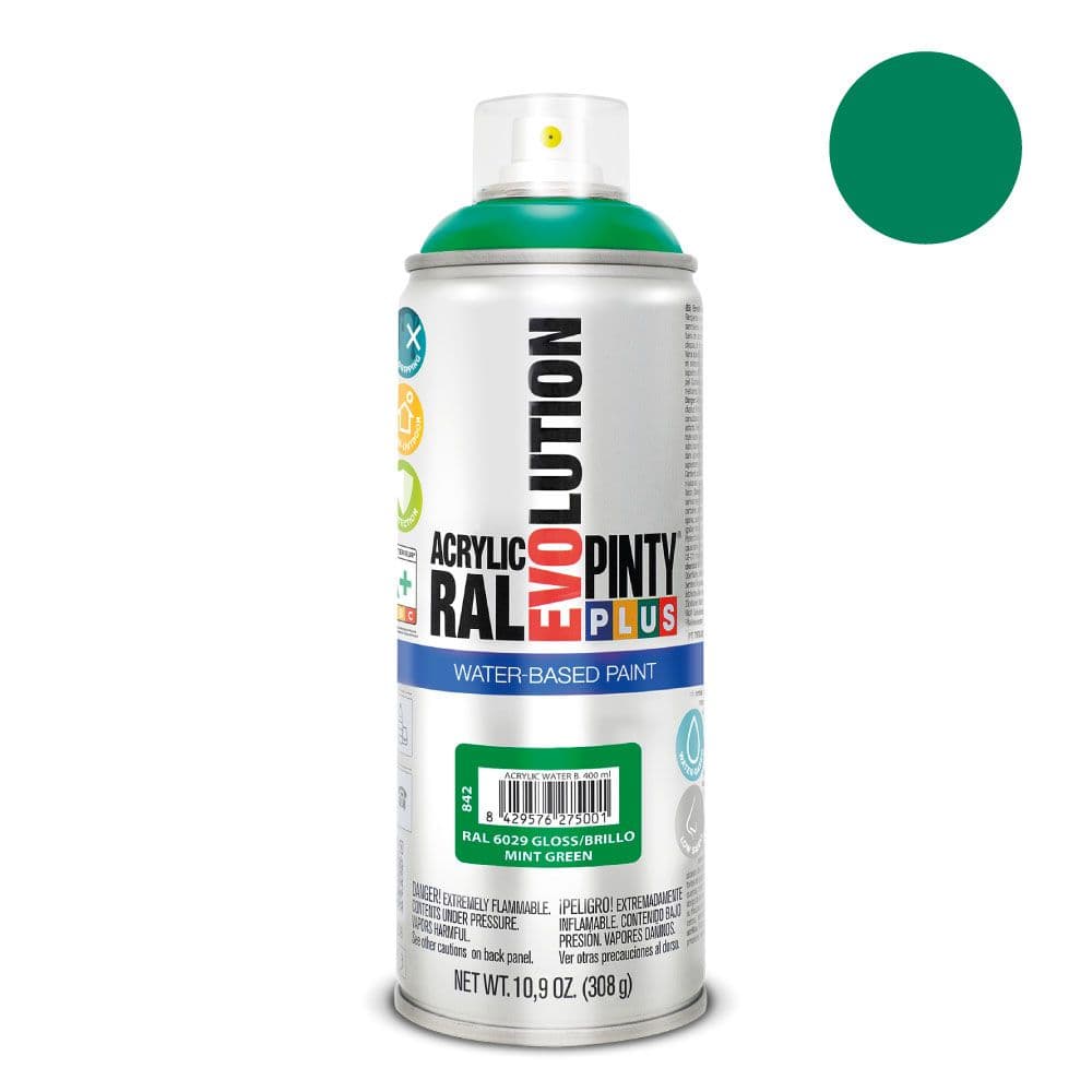 PINTURA ACRÍLICA SPRAY EVOLUTION WATER-BASED 520 cc RAL 6029 VERDE MENTA