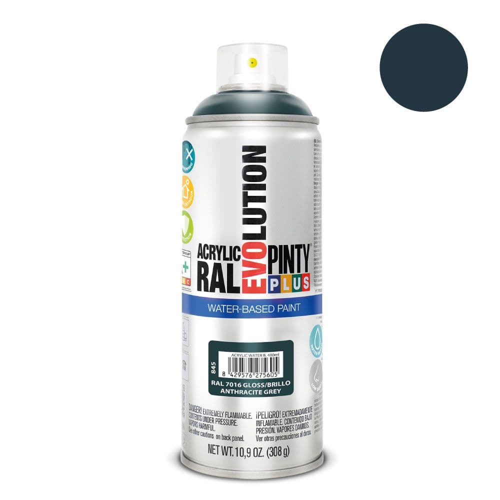 PINTURA ACRÍLICA SPRAY EVOLUTION WATER-BASED 520 cc RAL 7016 GRIS ANTRACITA