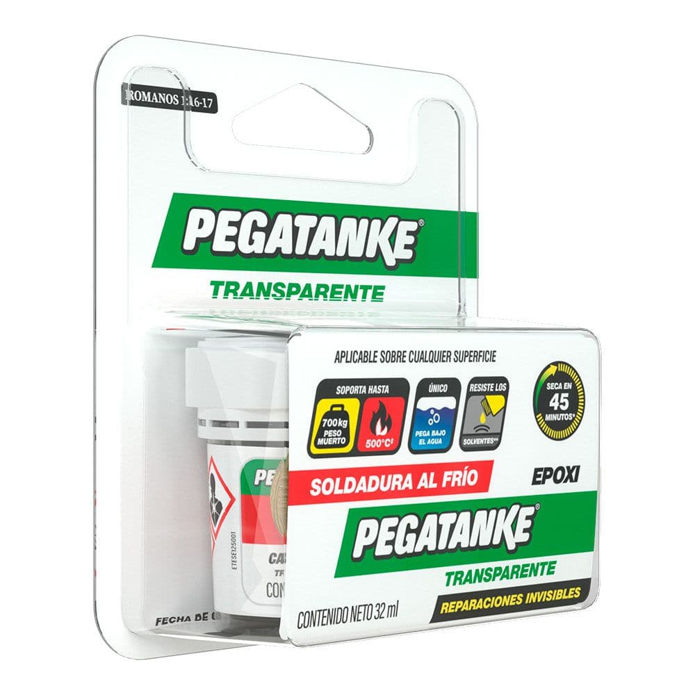 PEGAMENTO EPÓXICO BI-COMPONENTE TRANSPARENTE, 32 ml