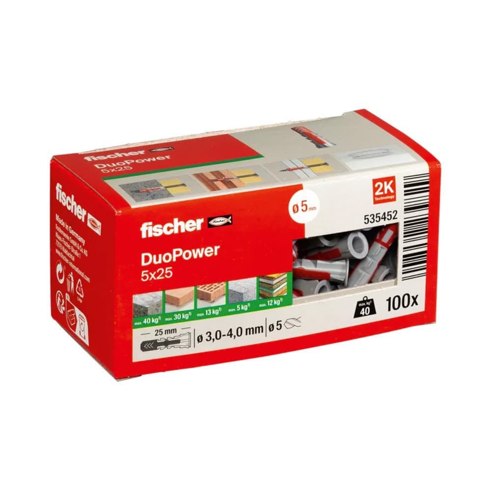 TACO DUOPOWER Ø5 x 25 mm, CAJA 100 uds