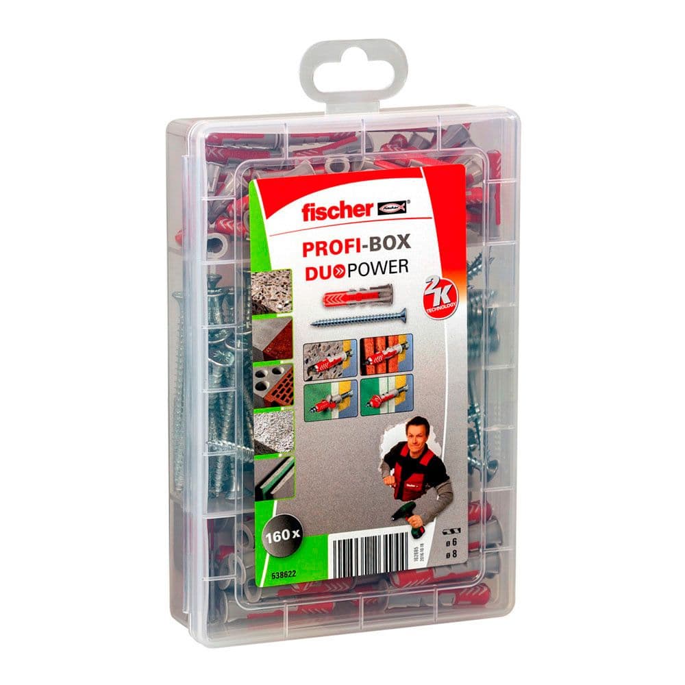 TACOS DUOPOWER 6/8 + TORNILLOS, MALETÍN 160 uds