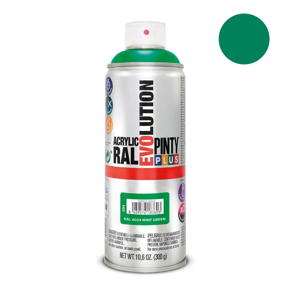 PINTURA ACRÍLICA SPRAY EVOLUTION 520 cc RAL 6029 MINT GREEN 300 g