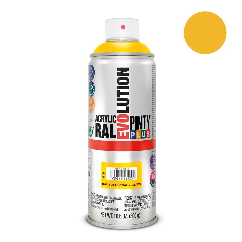 PINTURA ACRÍLICA SPRAY EVOLUTION 520 cc RAL 1003 SIGNAL YELLOW 300 g