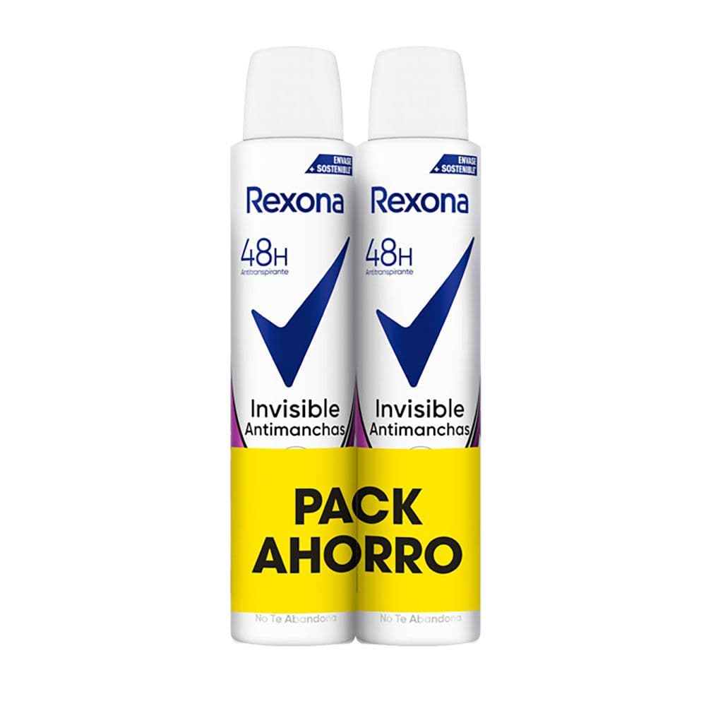 DESODORANTE SPRAY INVISIBLE ANTIMANCHAS 48 h 200 ml, PACK 2 uds