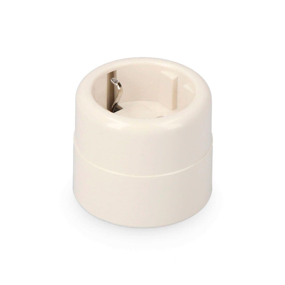 BASE DE SUPERFICIE T/TL TIPO F 10/16 A 250 V REDONDA BLANCA, ENVASADA