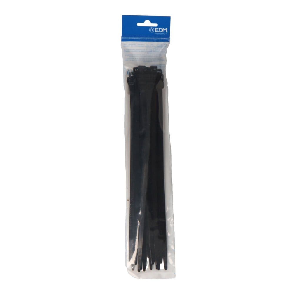 BRIDAS NEGRAS 7.6 x 300 mm NYLON ALTA CALIDAD (BOLSA 25 unid.)
