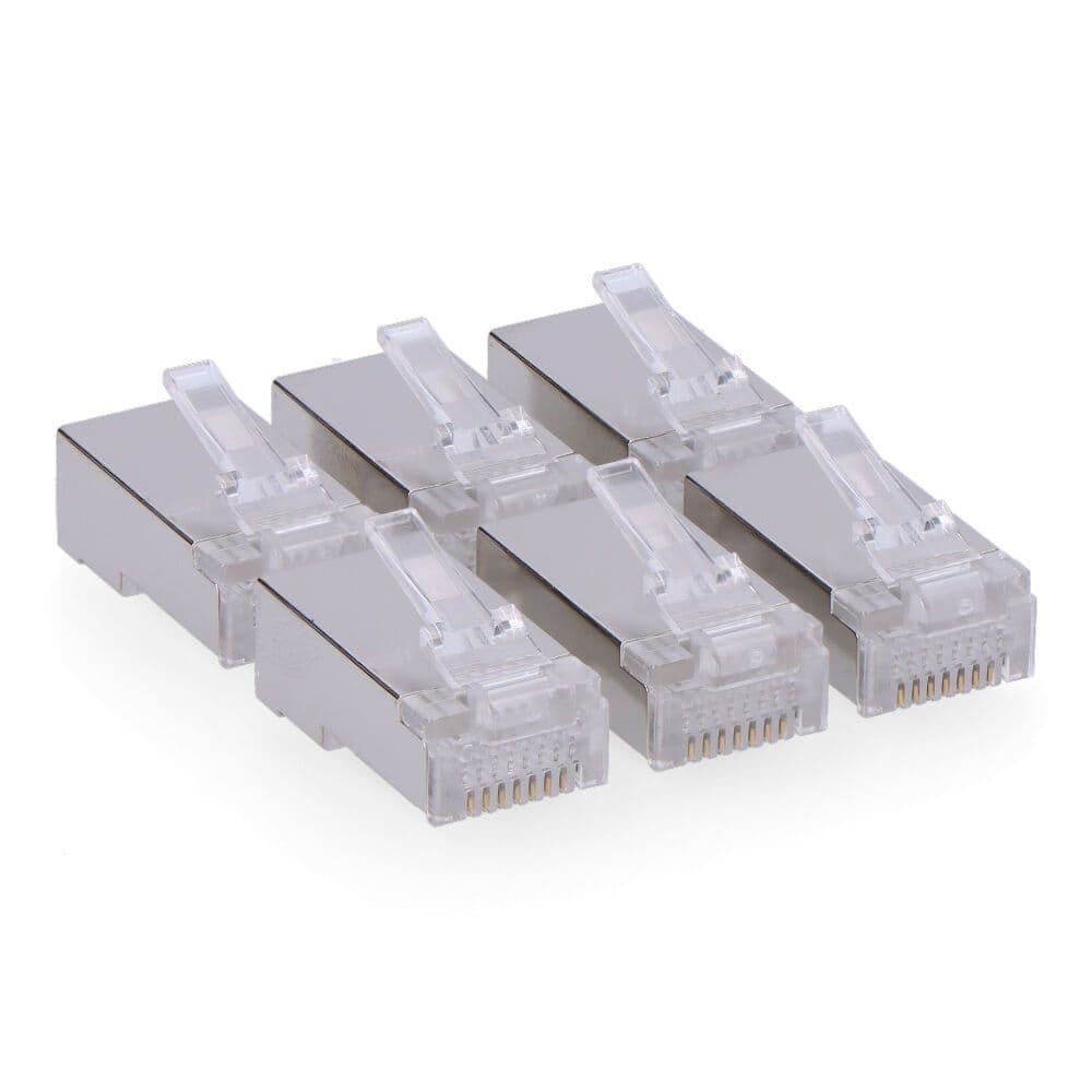 CONECTOR RJ45 MACHO FTP CAT5E BLINDADO ( BOLSA 6 u)