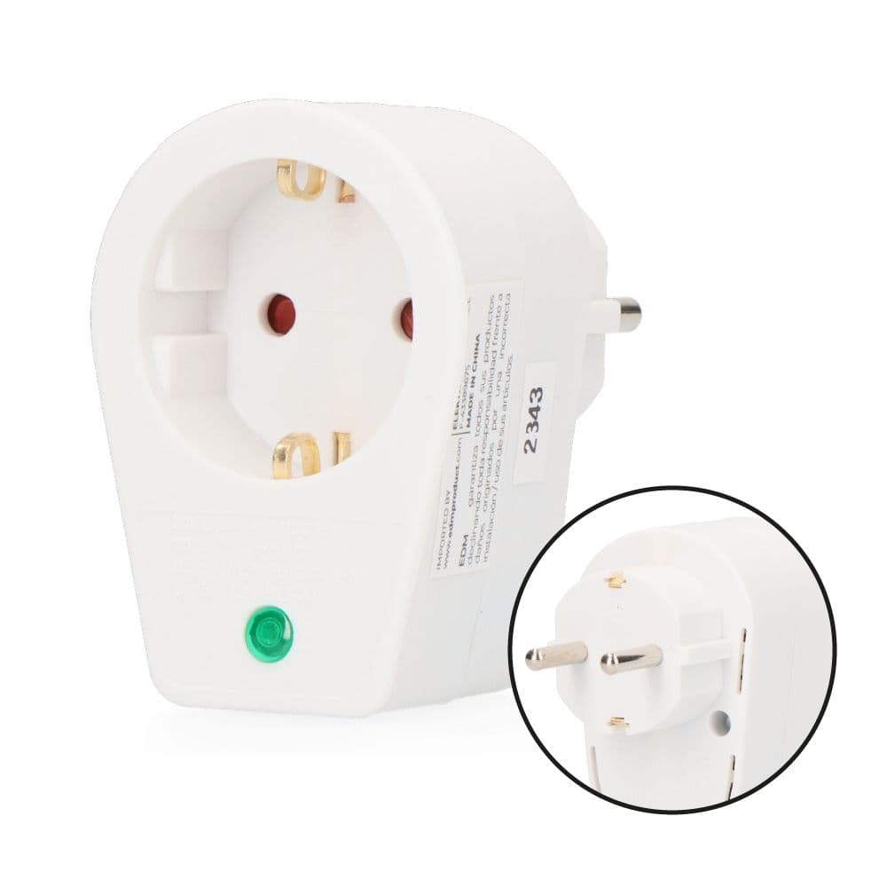 CLAVIJA CON PROTECCIÓN TÉRMICA PARA ENCHUFE TIPO F (RETRACTILADA)