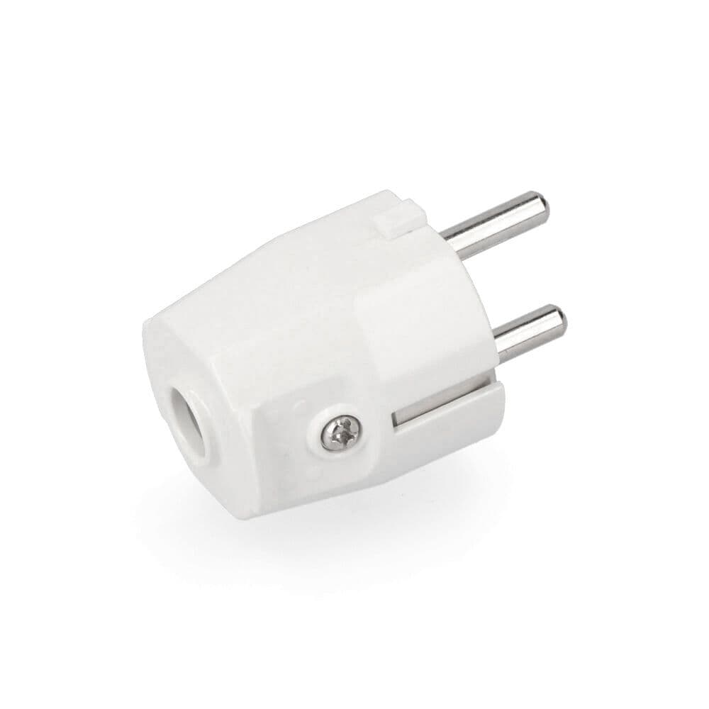 CLAVIJA TIPO F 10/16A T/TL 4,8mm (RETRACTILADA) BLANCA EDM