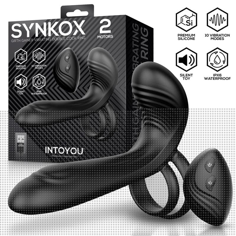 Synkox Girth Gainer con Doble Anillo para el Pene con Vibración