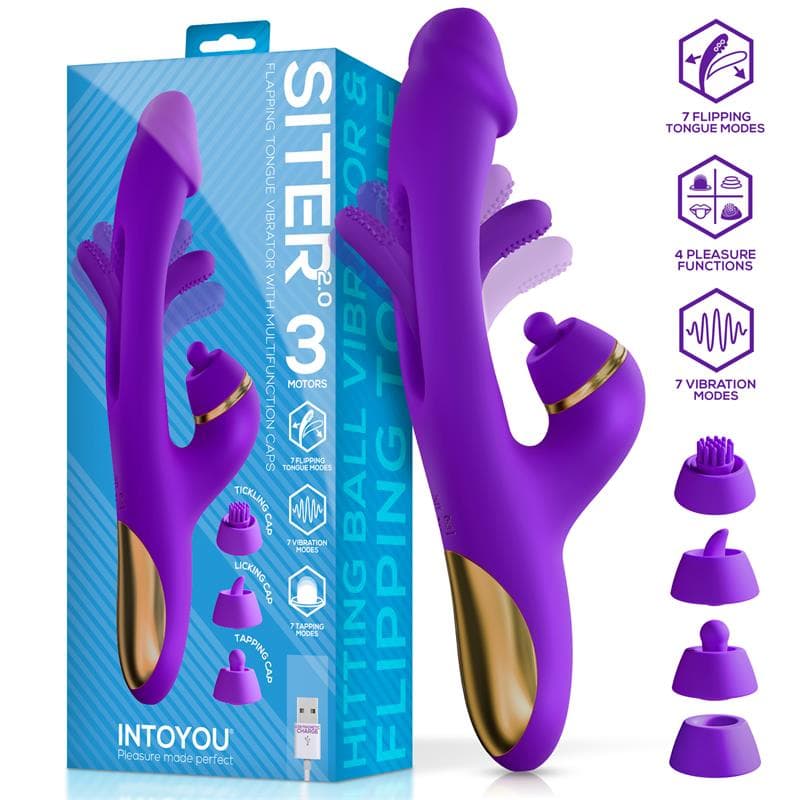 Siter 2.0 Vibrador con Lengua Flapping, Golpeteo y Cabezales Intercambiables