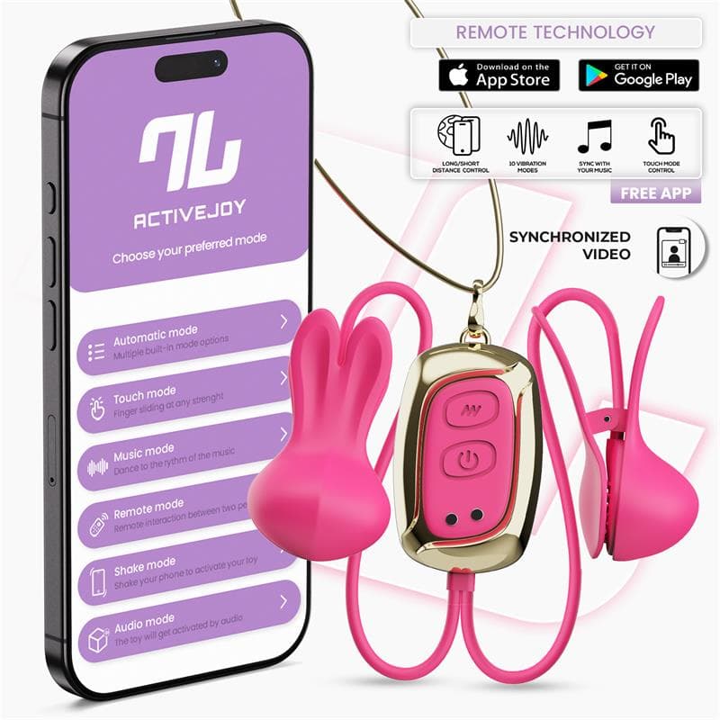 Tickly Pinzas para Pezones con Vibración, Control y Collar con APP